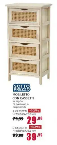 Happy Casa Mobiletto con cassetti 4 cassetti offerta