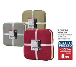 Happy Casa 2 cuscini memory offerta