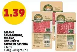 PENNY Salame campagnolo, milano, ungherese SAPOR DI CASCINA offerta