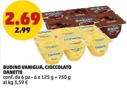 PENNY Budino vaniglia, cioccolato DANETTE offerta