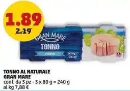 PENNY Tonno al naturale GRAN MARE offerta