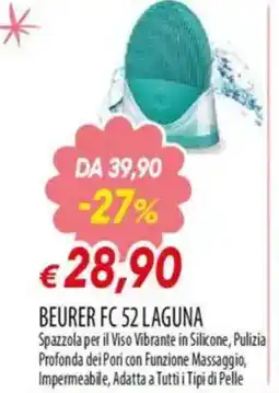 IperFamila BEURER Fc 52 laguna spazzola per il viso vibrante in silicone, pulizia offerta