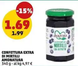 PENNY Confettura extra di mirtilli AMONATURA offerta