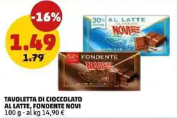 PENNY Tavoletta di cioccolato al latte, fondente NOVI offerta