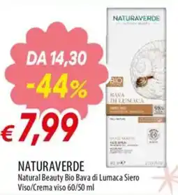 IperFamila NATURAVERDE Natural Beauty Bio Bava di Lumaca Siero Viso/Crema viso offerta