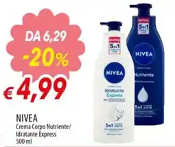IperFamila NIVEA Crema Corpo Nutriente/ Idratante Express offerta