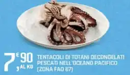 Supermercati Dok Tentacoli di totani decongelati pescati nell'oceano pacifico offerta