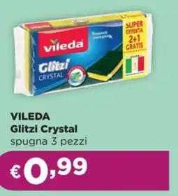 La Saponeria VILEDA Glitzi Crystal spugna 3 pezzi offerta