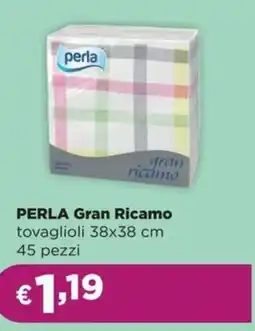 La Saponeria PERLA Gran Ricamo tovaglioli 38x38 cm 45 pezzi offerta