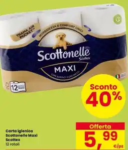 Interspar Carta igienica Scottonelle Maxi Scottex 12 rotoli offerta