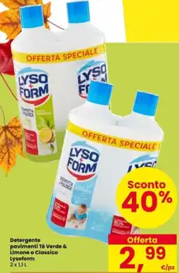 Interspar Detergente pavimenti Tè Verde & Limone o Classico Lysoform offerta