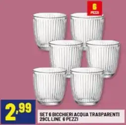 Risparmio Casa Set & bicchieri acqua trasparenti line 6 pezzi offerta