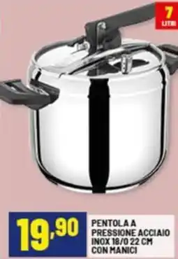 Risparmio Casa Pentola a pressione acciaio inox 18/0 22 cm con manici offerta