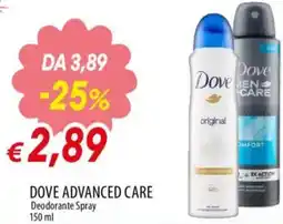 IperFamila DOVE Advanced care Deodorante Spray offerta