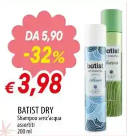 IperFamila BATIST Dry shampoo senz'acqua assortiti offerta