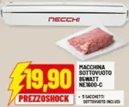 Risparmio Casa NECCHI MACCHINA SOTTOVUOTO 85WATT NE1600-C offerta