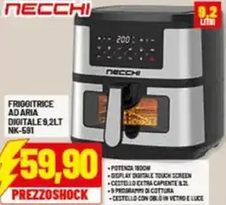 Risparmio Casa NECCHI FRIGGITRICE AD ARIA DIGITALE 9,2LT NK-591 offerta