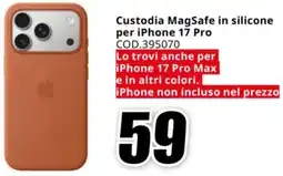 MediaWorld Apple Custodia MagSafe in silicone per iPhone 17 Pro offerta