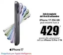 MediaWorld Apple iPhone 17 256 GB offerta