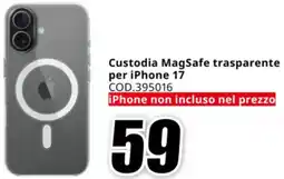 MediaWorld Apple Custodia MagSafe trasparente per iPhone 17 offerta
