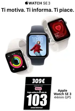 MediaWorld Apple Watch SE 3 offerta