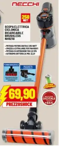 Risparmio Casa NECCHI SCOPA ELETTRICA CICLONICA RICARICABILE BRUSHLESS NH9210 offerta