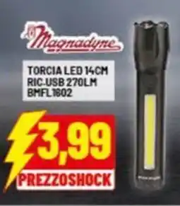 Risparmio Casa Magnadyne TORCIA LED 14CM RIC.USB 270LM BMFL1602 offerta