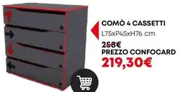 Conforama Como 4 cassetti offerta
