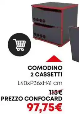 Conforama Comodino 2 cassetti offerta