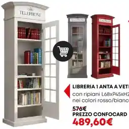 Conforama Libreria 1 anta a vetro inglese offerta