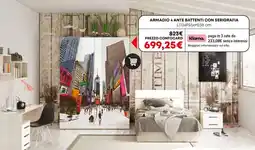 Conforama Armadio 4 ante battenti con serigrafia offerta