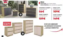 Conforama Delia comodino 2 cassetti offerta
