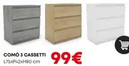 Conforama Como 3 cassetti offerta