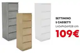 Conforama Settimino 5 cassetti offerta