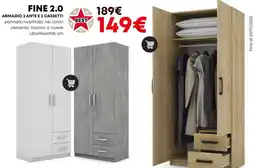 Conforama Fine 2.0 armadio 2 ante e 2 cassetti offerta