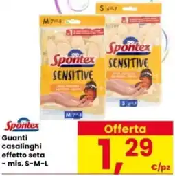 Interspar Spontex Guanti casalinghi effetto seta offerta