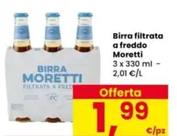 Interspar Birra filtrata a freddo Moretti offerta