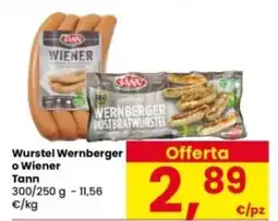 Interspar Wurstel Wernberger o Wiener Tann offerta