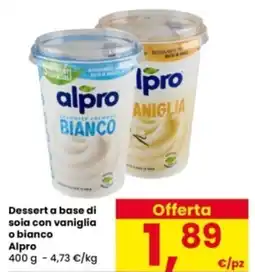 Interspar Dessert a base di soia con vaniglia o bianco Alpro offerta