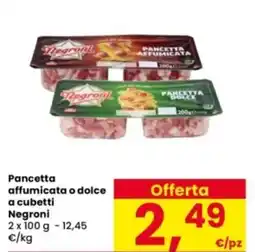 Interspar Pancetta affumicata o dolce a cubetti Negroni offerta