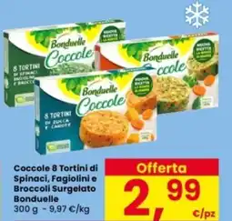 Interspar Coccole 8 Tortini di Spinaci, Fagiolini e Broccoli Surgelato Bonduelle offerta