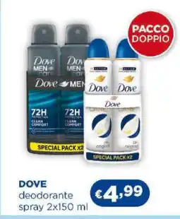 Acqua & Sapone DOVE deodorante spray 2x150 ml offerta
