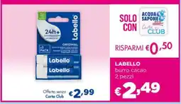 Acqua & Sapone LABELLO burro cacao 2 pezzi offerta