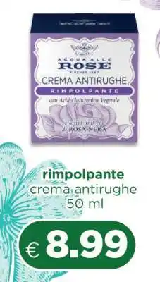 Acqua & Sapone Acqua alle Rose Crema Antirughe Rimpolpante offerta