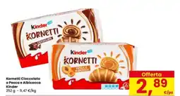 Interspar Kornetti Cioccolato o Pesca e Albicocca Kinder offerta