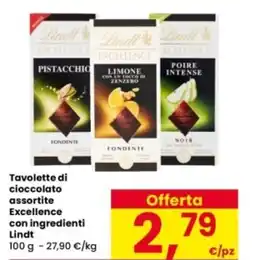 Interspar Tavolette di cioccolato assortite Excellence con ingredienti Lindt offerta