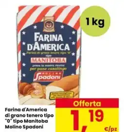 Interspar Farina d'America di grano tenero tipo "0" tipo Manitoba Molino Spadoni offerta
