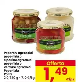 Interspar Peperoni agrodolci peperlizia o cipolline agrodolci peperlizia o verdure agrodolci Peperlizia Ponti offerta