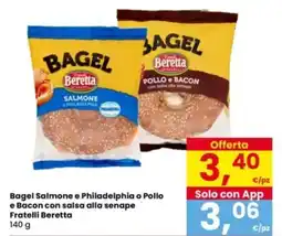 Interspar Bagel Salmone e Philadelphia o Pollo e Bacon con salsa alla senape Fratelli Beretta offerta