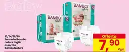 Interspar 22/24/28/30 Pannolini bambo nature taglia assortita Bambo Nature offerta